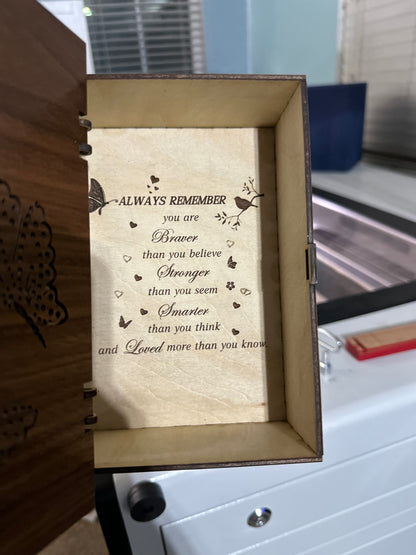 Butterfly Book Box with Phantom Engraved Initial