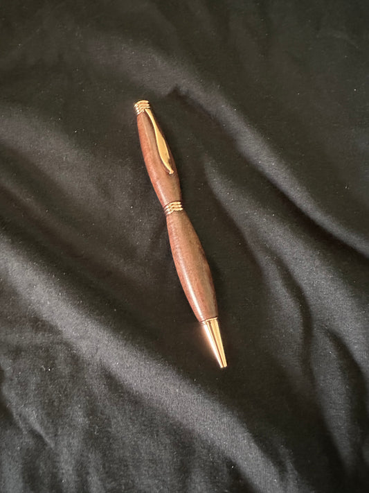 Copper Blunt Back Hand Lathed Wood Pen