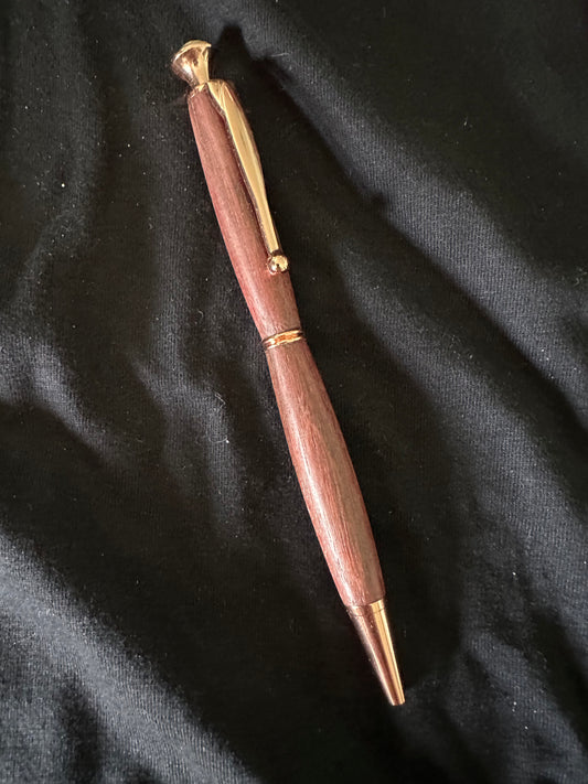 Copper Diamond Back Hand Lathed Wood Pen