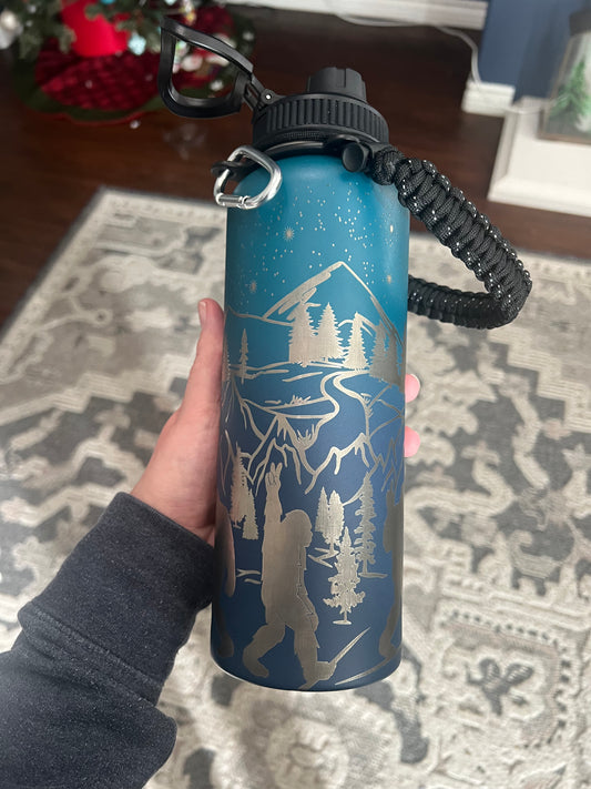 Custom Full Wrap Engraved 32oz Water Bottle