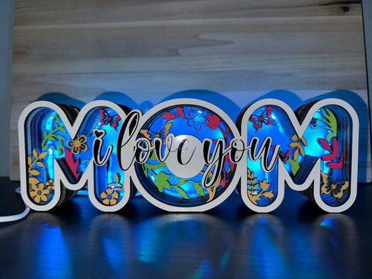 MoM Layered Light Up Self Standing Sign