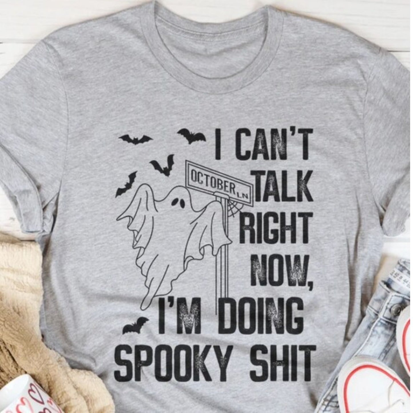 Can't Talk Right Now Doing Spooky Shit Print For Apparel
