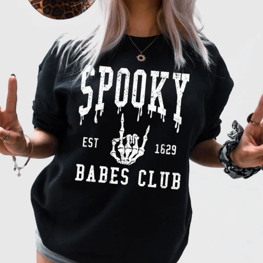 Spooky Babes Club Print For Apparel