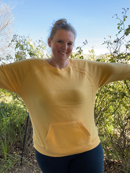Yellow women’s Pocket crewneck Sweater
